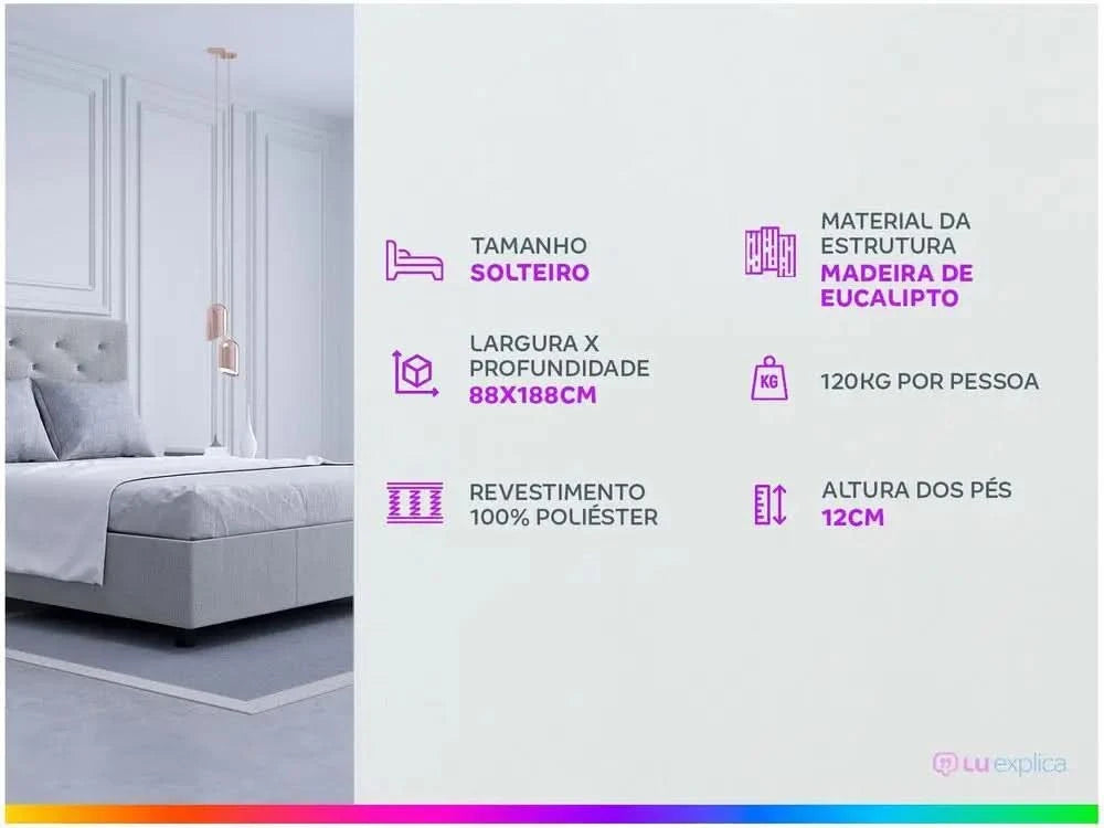 Base Single Bed Box Umaflex 88x38x188cm