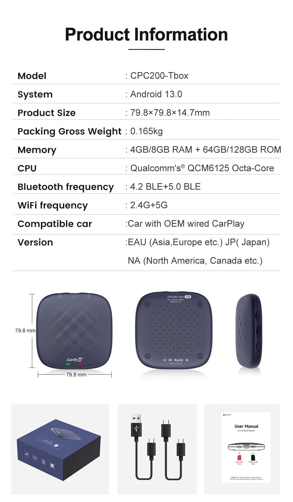 CarlinKit CarPlay Ai Box Android 13 Plus or Android 11 Smart Car Box Android Auto Wireless CarPlay 4GLTE for Audi Mazda VW Haval
