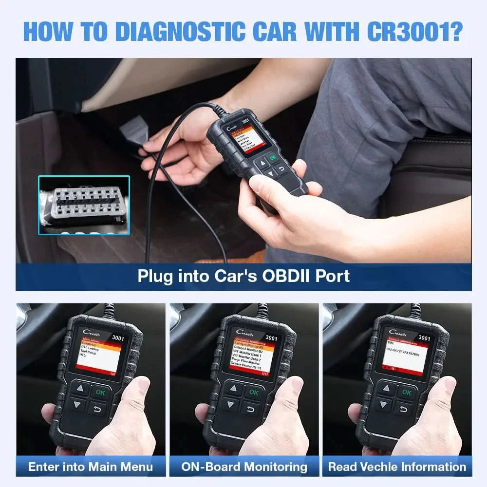 LAUNCH X431 CR3001 OBD2 Scanner Automotive Car Full OBD2 Diagnostic Tool Code Reader Scanner Free Update PK ELM 327