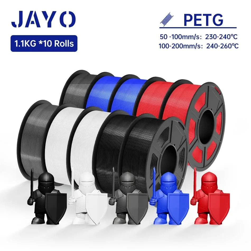 JAYO PLA / ABS / PETG / Silk / ASA /TPU /PLA+ Filament 10 Rolls 3D Printer Filament 1.75MM 0.65/1/1.1KG Neatly Wound 3D Filament
