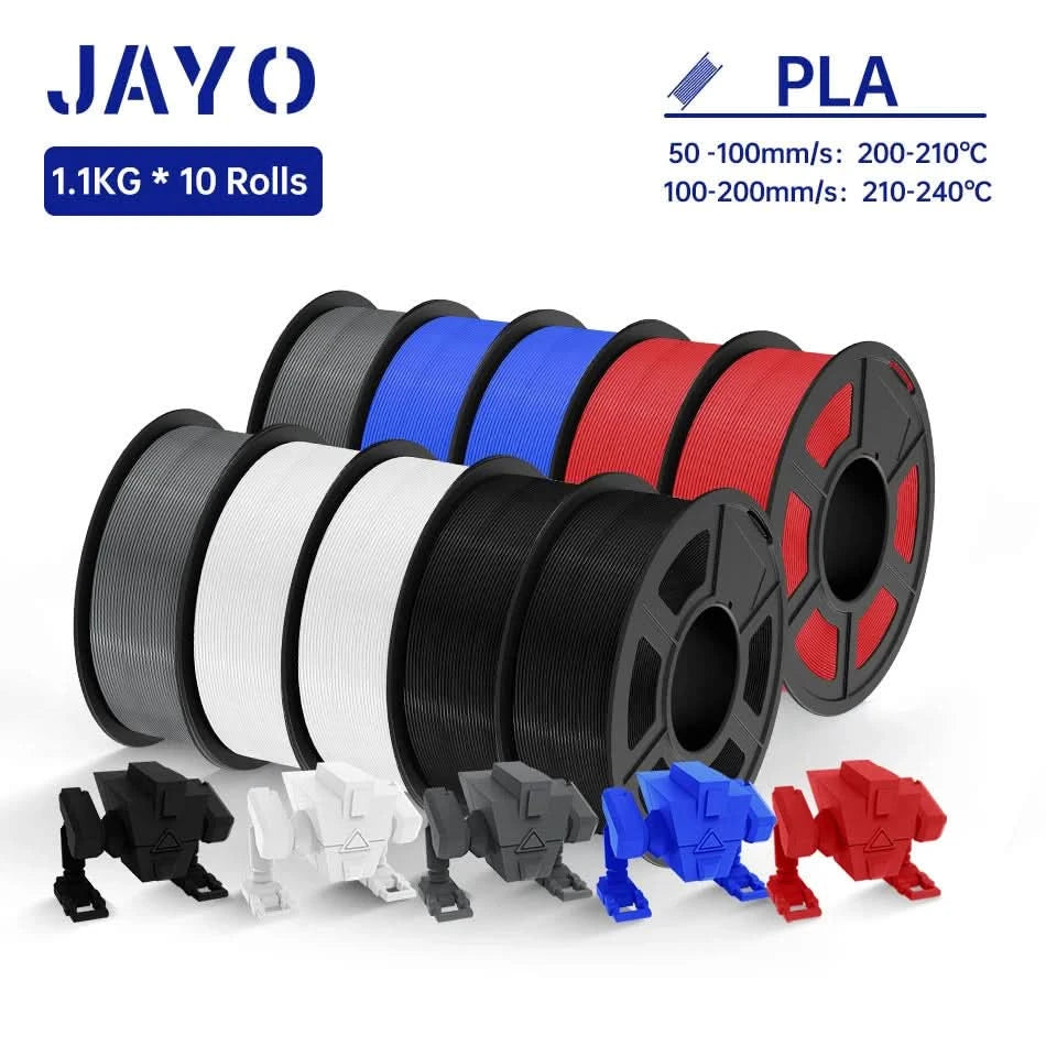 JAYO PLA / ABS / PETG / Silk / ASA /TPU /PLA+ Filament 10 Rolls 3D Printer Filament 1.75MM 0.65/1/1.1KG Neatly Wound 3D Filament