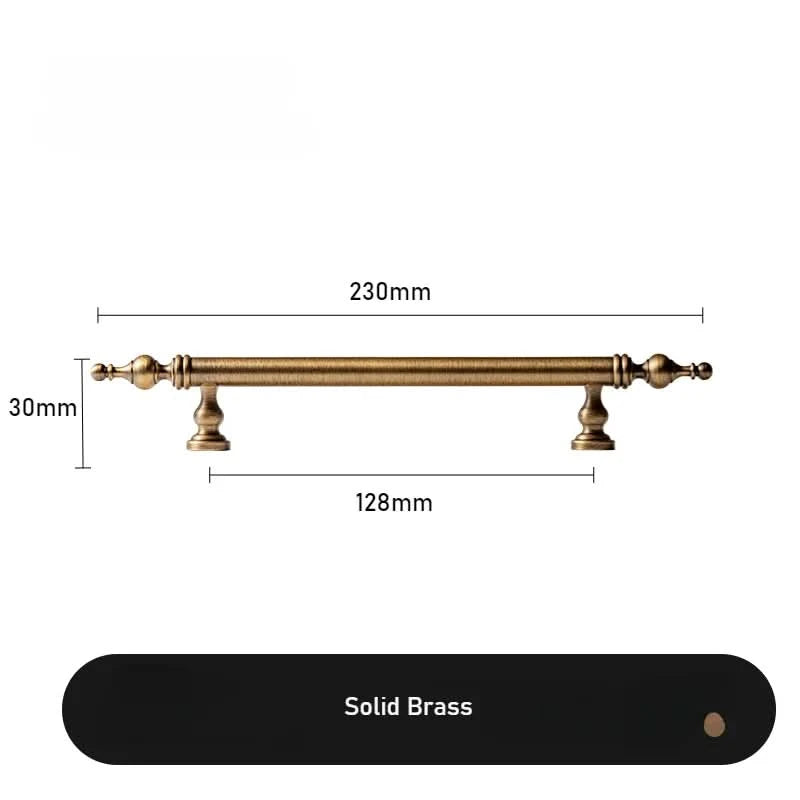 Tinyhob Massiver antiker Bronzezug Messing Schrankknöpfe T-Stange Möbel Kleiderschrank Geräte Griff Langer Zug Schubladengriff
