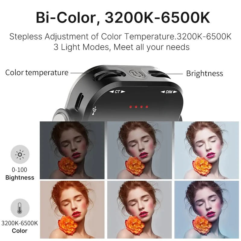 Ulanzi VIJIM VL66 3200k-6500k Vlog Fill Light 360° Rotatable LED Video Light Extend Cold Shoe 2000mAh Battery with Light Stand