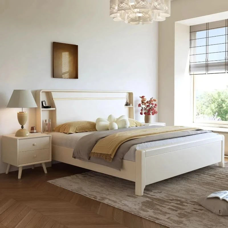 Bedside Table White Double Bed Wooden Bedding Teen Girls Queen Size Double Bed Frame High Clearance Hotel Bedroom Furnitures