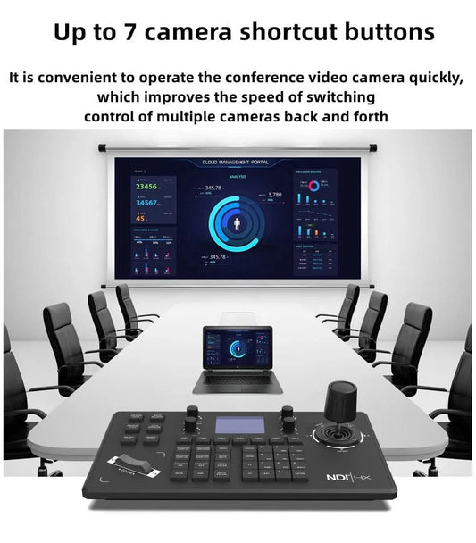 HCSTVCON NDI Joystick-Controller-Tastatur 3D-Controller Videokonferenz Kirchen-Livestreaming PTZ-Kamerasteuerung 255 Voreinstellungen