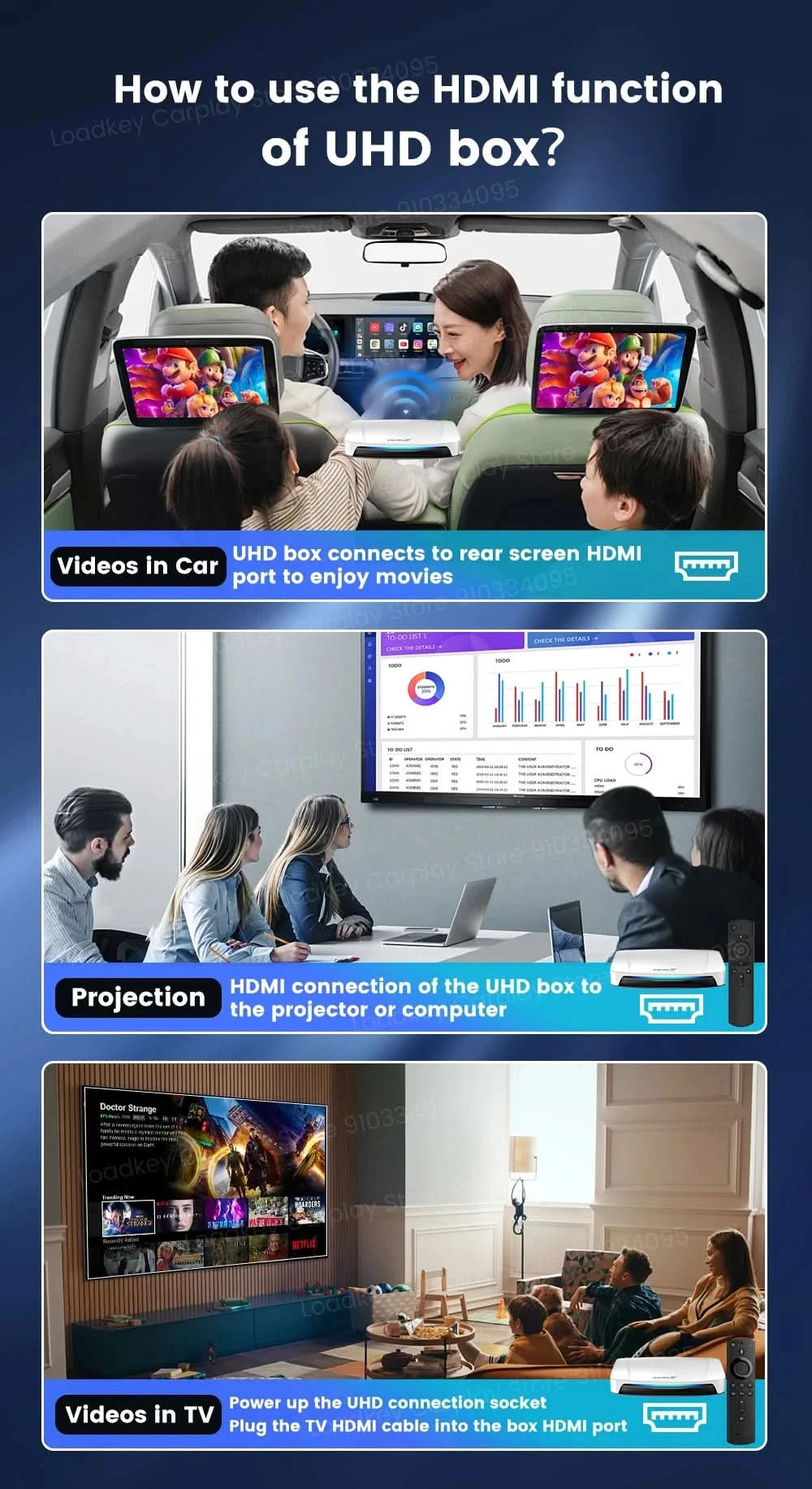 Carlinkit HDMI Output Car Tv Mate Carplay Qualcomm 6225 8-Core Android Auto Wireless Adapter Support Youtube Gps Split Screen
