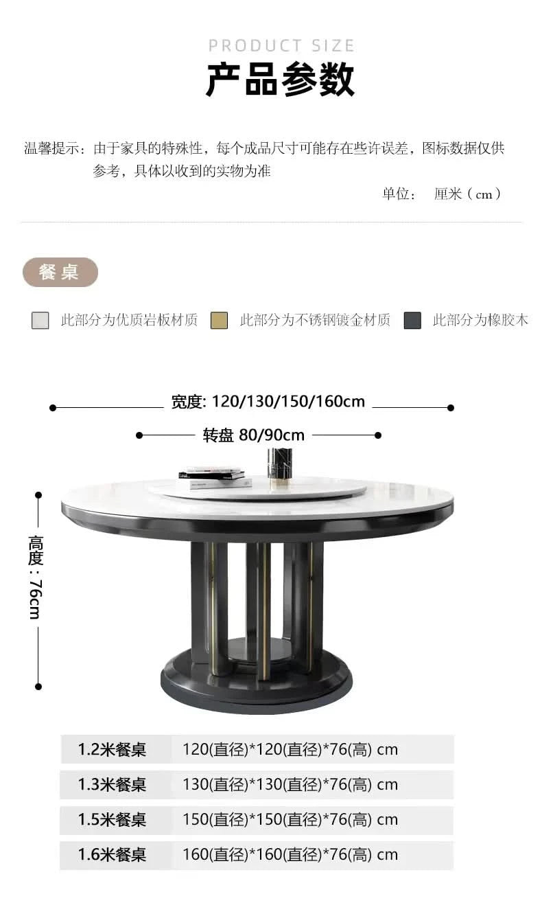 Round 6 People Dining Table Kitchen Living Room Dressing Dinning Table Set Coffee Hospitality Mesa Comedor Kitchen Furniture