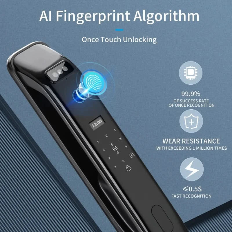Biometric Infrared 3C Face Real-time intercom Palmar vein Smart Door Lock Fingerprint Password Electronic Key Card APP Unlock