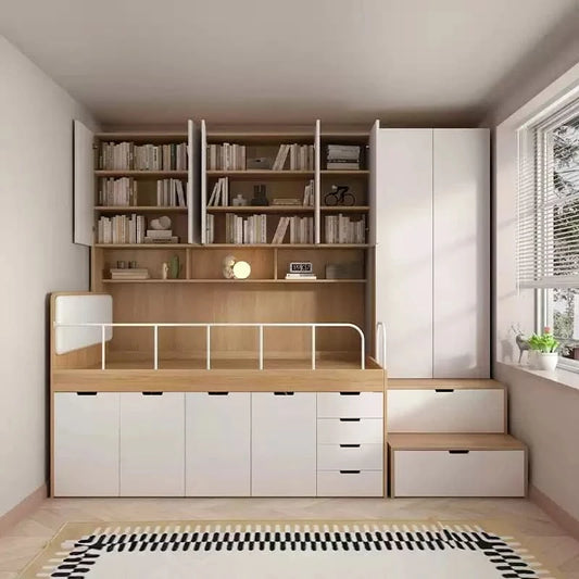 Customizable small apartment children's half-height bed bedroom storage tatami bed
