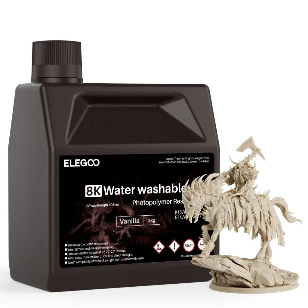 ELEGOO Water Washable 3D Printer Resin LCD UV-Curing Resin 405nm Standard Photopolymer Resin for LCD 3D Printing 1000g 8 Colors