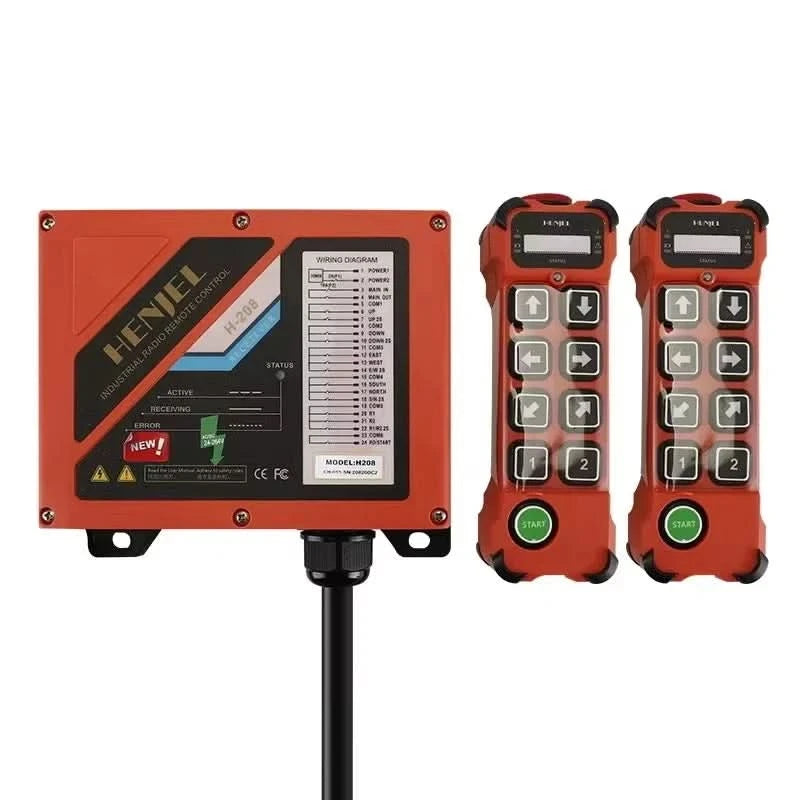 HENJEL H208 Crane Wireless Control Double Speed Waterproof Switch DC 12v 24v Waterproof and Dustproof Industrial Remote Control