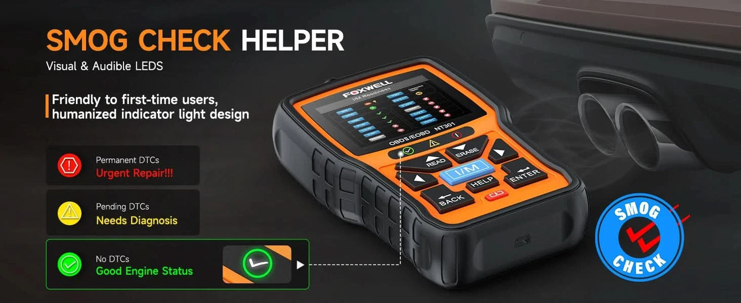 FOXWELL NT301 OBD2 Scanner Check Engine Code Reader Professional ODB2 OBD2 Automotive Scanner Car Diagnostic Tools PK ELM327