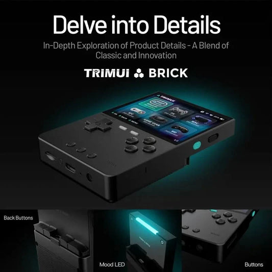 TRIMUI BRICK Handheld-Spielekonsole Tragbarer Retro-Videoplayer Spielekonsole Linux-System 3000mAh Langzeitakku LED Jungen Geschenke