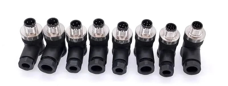 M12 sensor connector 4pin 5pin M12-8 waterproof male&female plug screw threaded coupling A Code sensor connectors