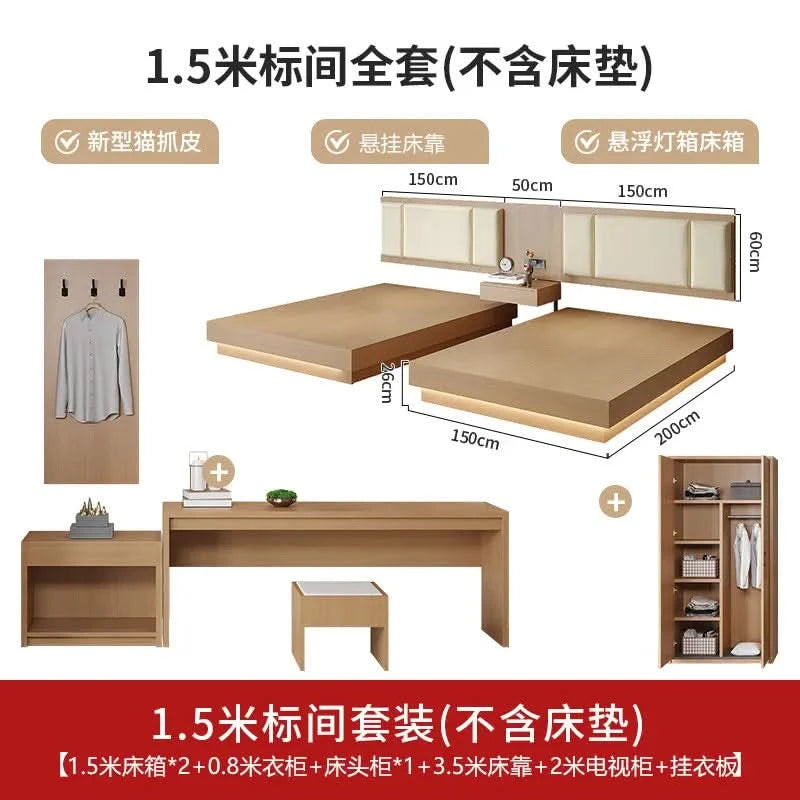 Factory Supply Hotel 5 Star Comfortable Modern Star Custom Hotel Bedroom Furniture Luxury king Size Hotel Bedroom Set