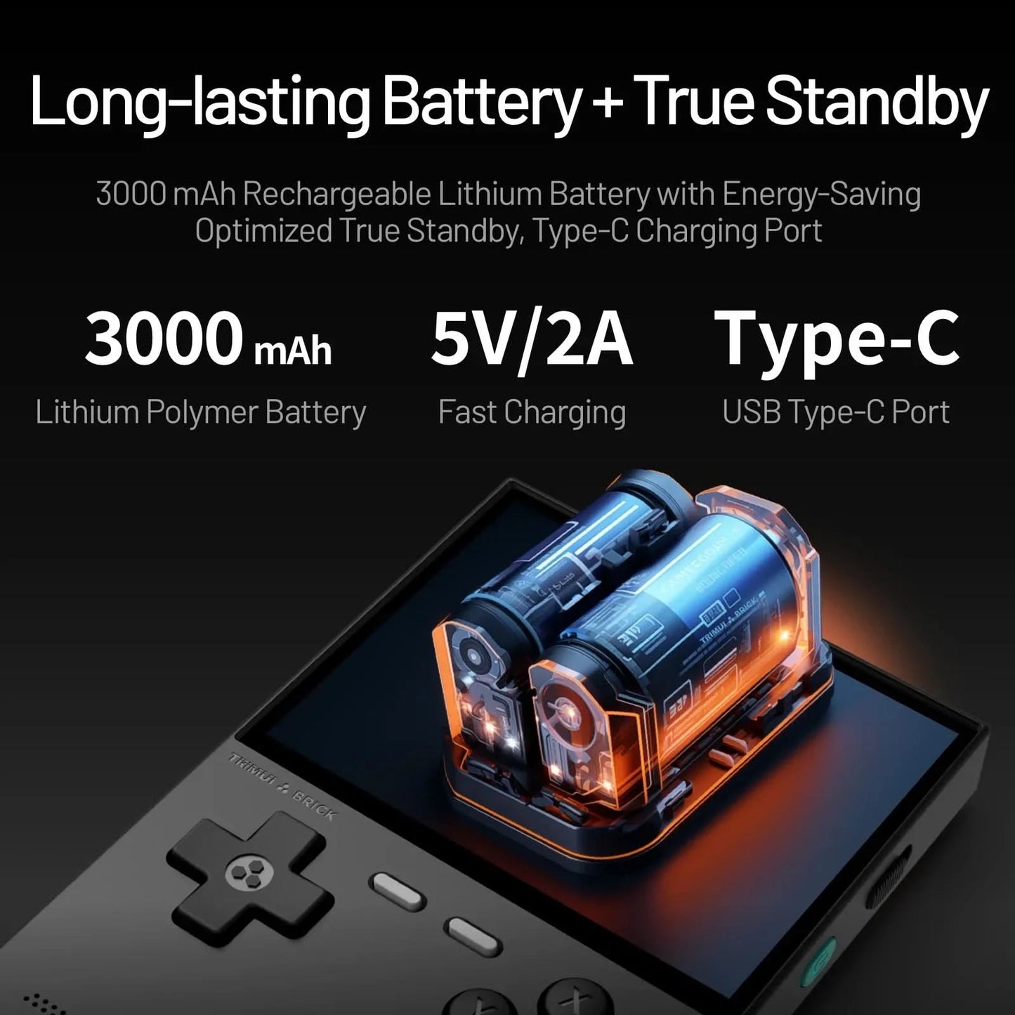 TRIMUI BRICK Handheld Game Console Portable Retro Video Player Game Console Linux System 3000mAh Long-life Battery LED Boy Gifts