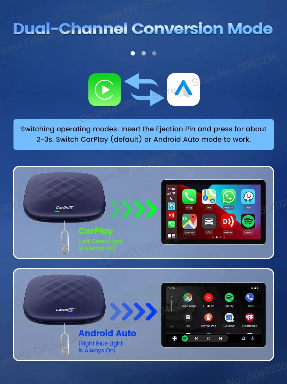 2026 NEW CarlinKit CarPlay Ai Box Qualcomm 8-Core Android 13 Wireless Carplay Android Auto Car Video TV Box WiFi SIM For Netflix
