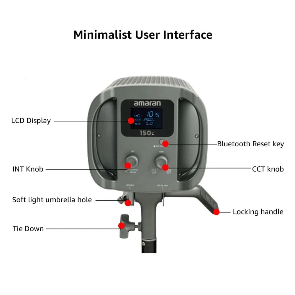 amaran 150c RGBWW LED Video light Photography lights 2500K-7500K for TikTok Live Streaming Photo Video Recording by Aputure