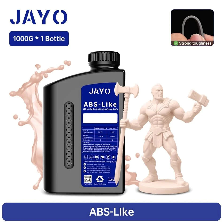 JAYO UV Resin ABS Like/Standard/Plant based/Nylon Like/Water-Wash 1KG 405nm Liquid Rapid UV Curing For LCD 3D Printing Material