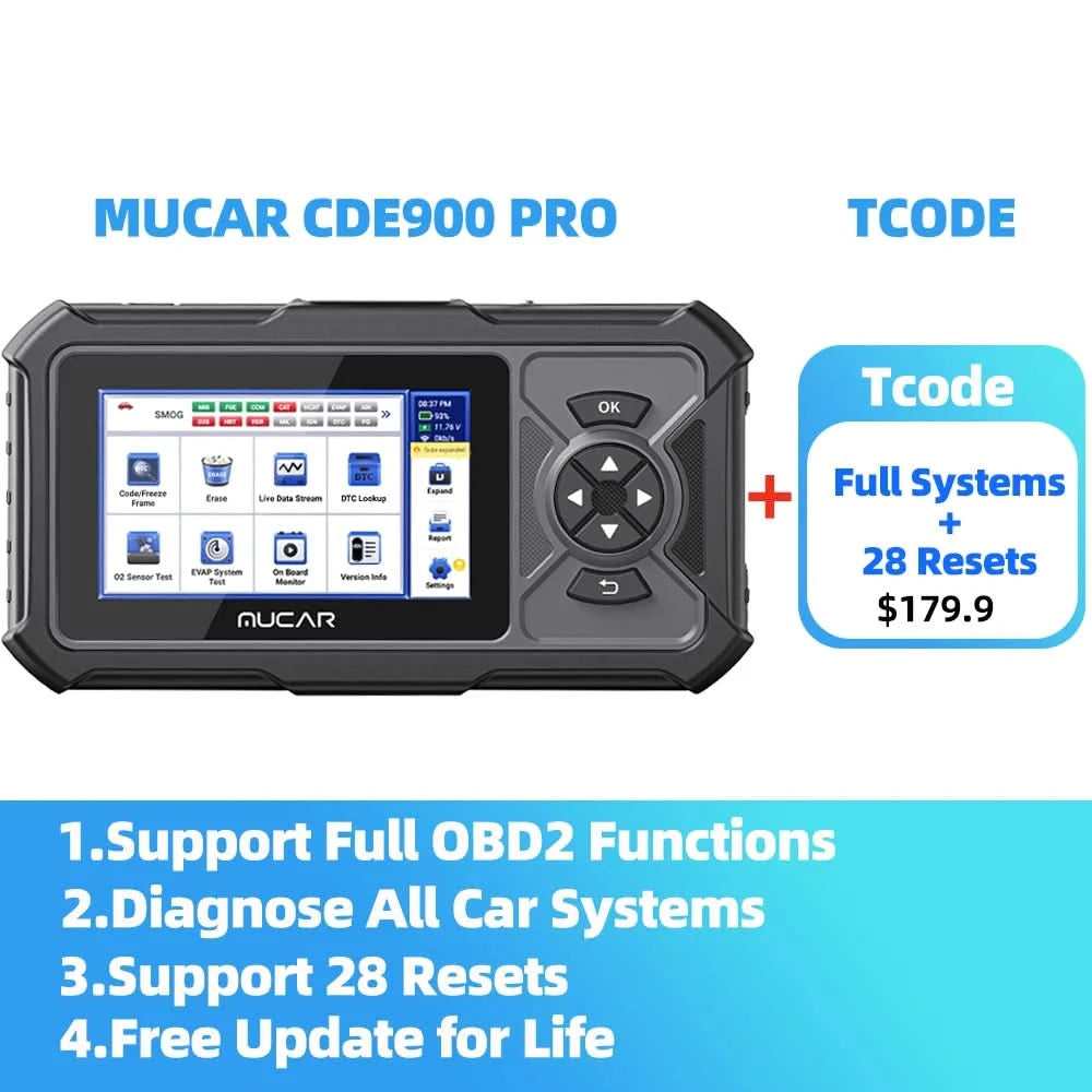 MUCAR CDE900 PRO Diagnostic tools for Auto Obd2 Coder Reader Diagnosis Cars Lifetime Free Update OBD2 Scanner Tools for Mechanic