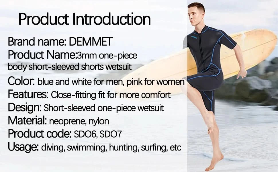 Scuba wetsuit 1.5MM-3MM One-piece neoprene Men Women Full Body Wetsuit Sunscreen White Warm Swimsuit Swimming Surfing Snorkeling
