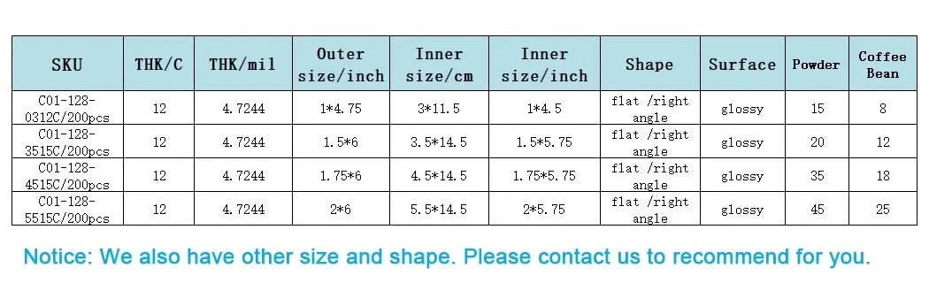 Aluminum Foil Mylar Bag, Small Heat Seal, Individual Coffee Powder Sampling Packaging, Vacuum Pouch, 200 Pcs