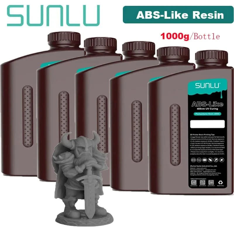 SUNLU 5KG ABS-Like/ Standard / Water-Wash/ 14K High Precision Resin 405nm Rapid UV-Curing Photopolymer Resin 1KG/Bottle