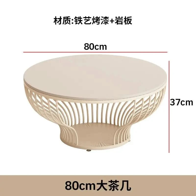 French Glass Top Coffee Table Round Glamour Modern Aesthetic Coffee Table Beauty Nordic Mesa De Centro Living Room Furniture