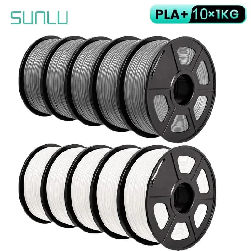 SUNLU 10KG 3D Filament PLA/PLA PLUS/PETG/Easy ABS Filamnet 1.75mm 10Roll 1KG Neatly Wound 3D Printer Filament for 3D Printer