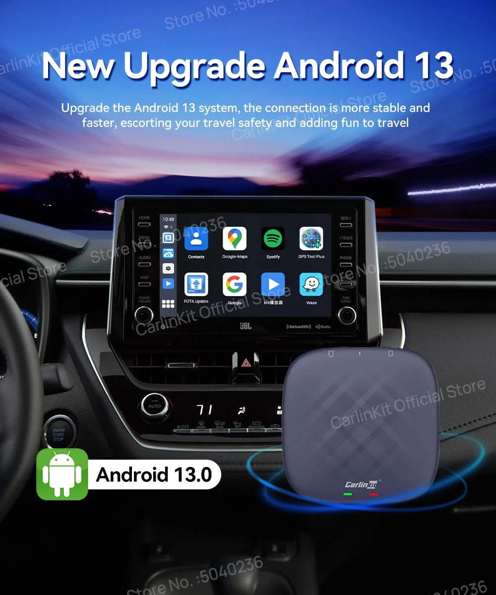 2026 NEW CarlinKit CarPlay Ai Box Qualcomm 8-Core Android 13 Wireless Carplay Android Auto Car Video TV Box WiFi SIM For Netflix