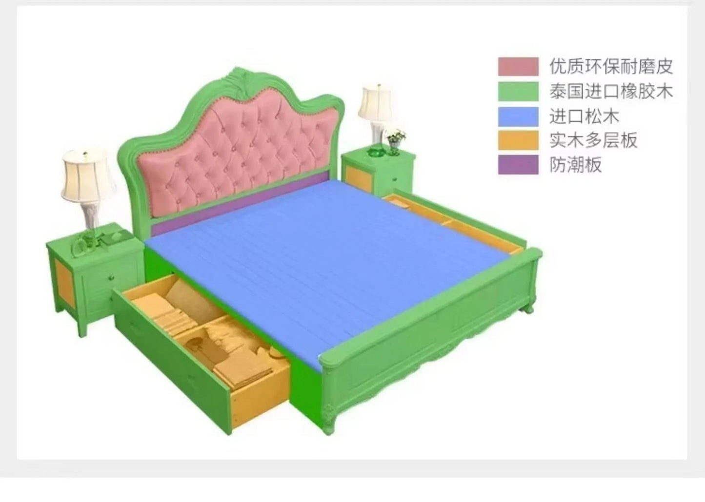 Design Bedroom Bed Children Luxury Single Full Girls Modern Headboards Bed Design Simple Letto Matrimoniale Unique Furniture