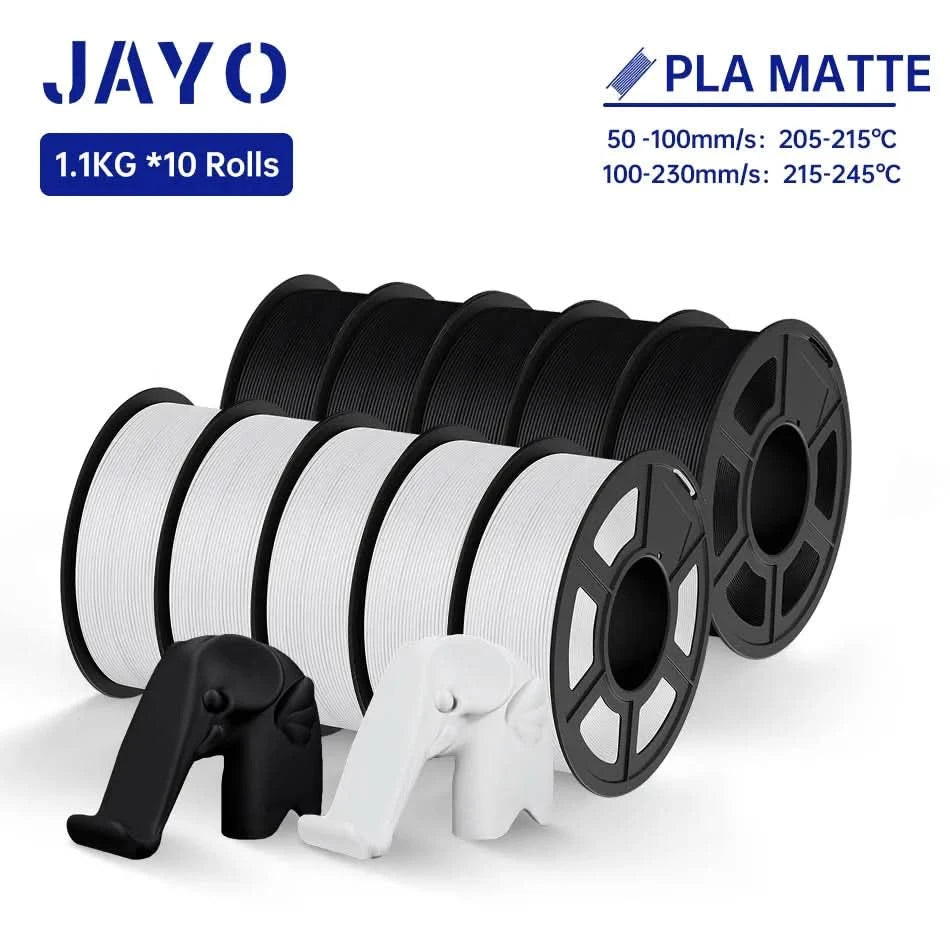 JAYO PLA / ABS / PETG / Silk / ASA /TPU /PLA+ Filament 10 Rolls 3D Printer Filament 1.75MM 0.65/1/1.1KG Neatly Wound 3D Filament