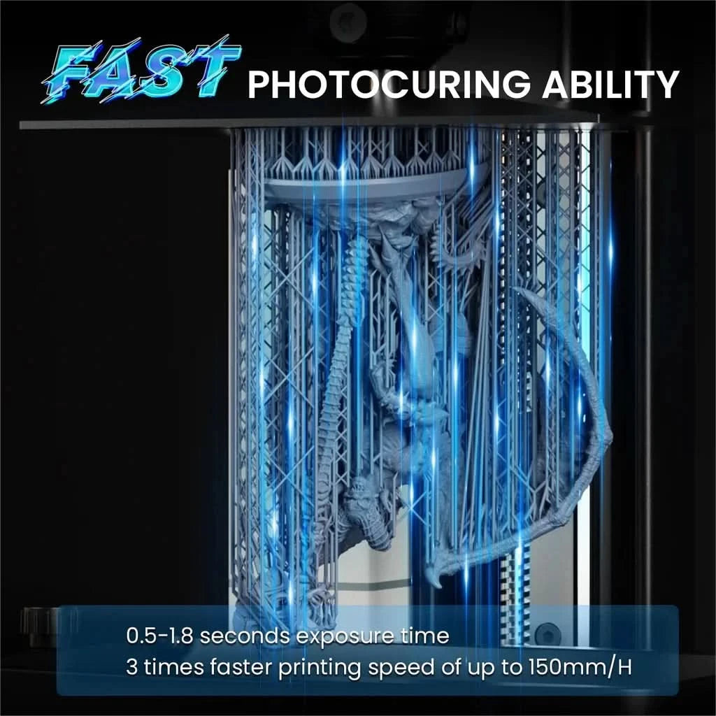 ELEGOO 3D Printer Rapid Resin LCD UV-Curing Resin 405nm Standard Photopolymer Resin for LCD 3D Printing 1000g Grey