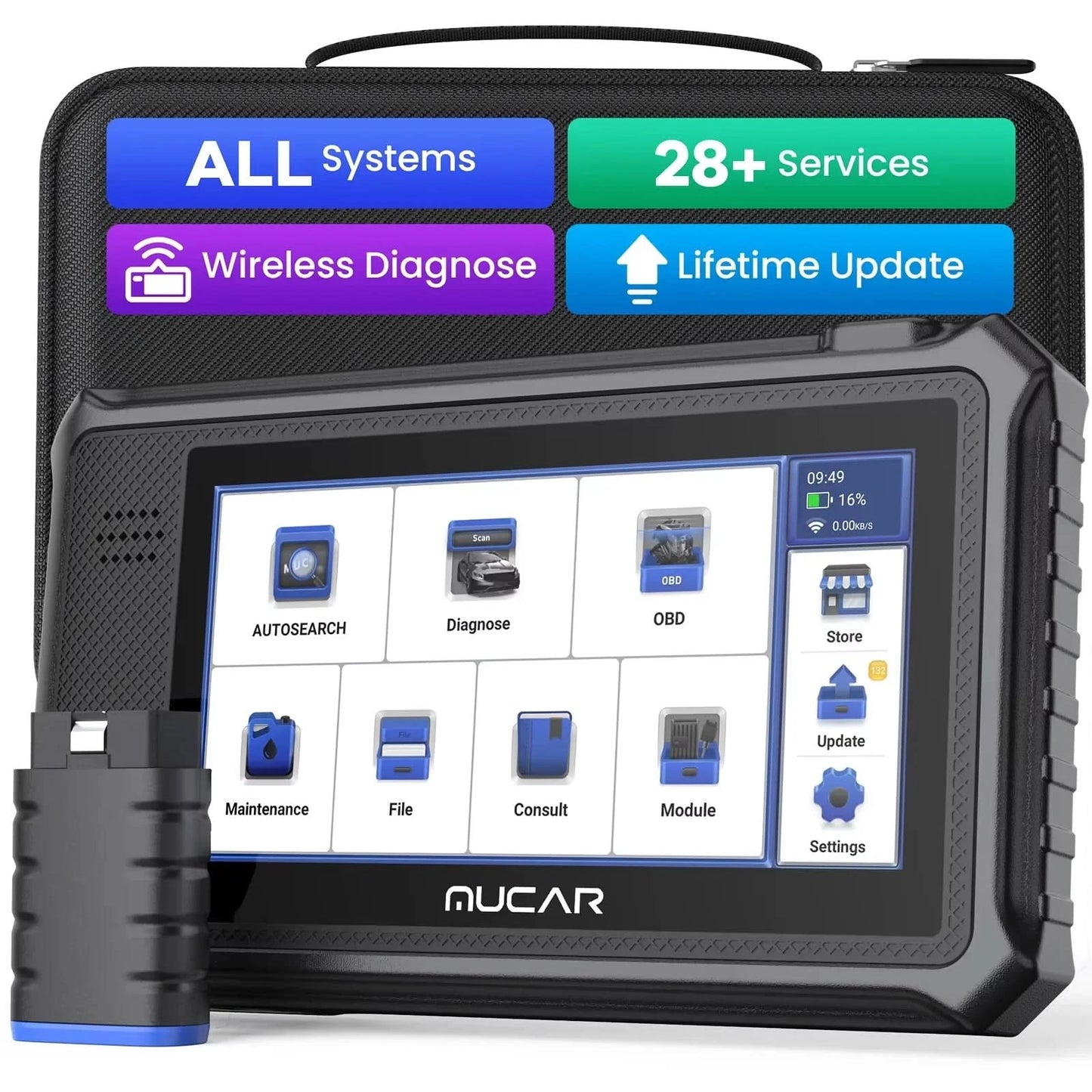 MUCAR VO6 Best Professional Car Diagnostic Tools Full System Automotive Obd2 Scanner OBD Auto Diagnosis 28 Resets Lifetime Free