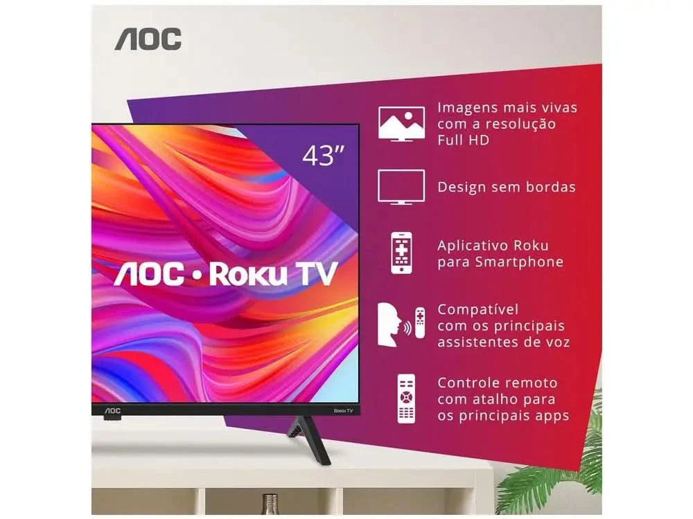 Smart TV 43 "Full HD DLED AOC 43S5045/78G VA Wi-Fi 3 HDMI 1 USB
