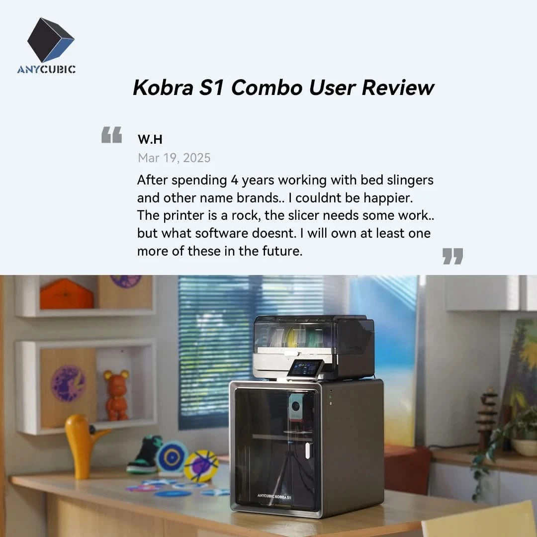 Anycubic Kobra S1 Combo Multi-Color 3D Printer Up to 600mm/s High Speed Printing Auto Leveling CoreXY Structure Direct Extruder