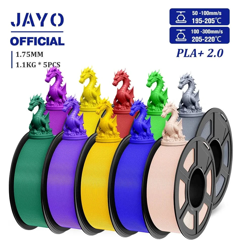 JAYO 3D Filament 1.75mm PLA / PLA Plus / PLA Meta/ Silk PLA+/PLA Matte 3D Prnter Filament 1.1KG For FDM Multicolor Set 10Rolls