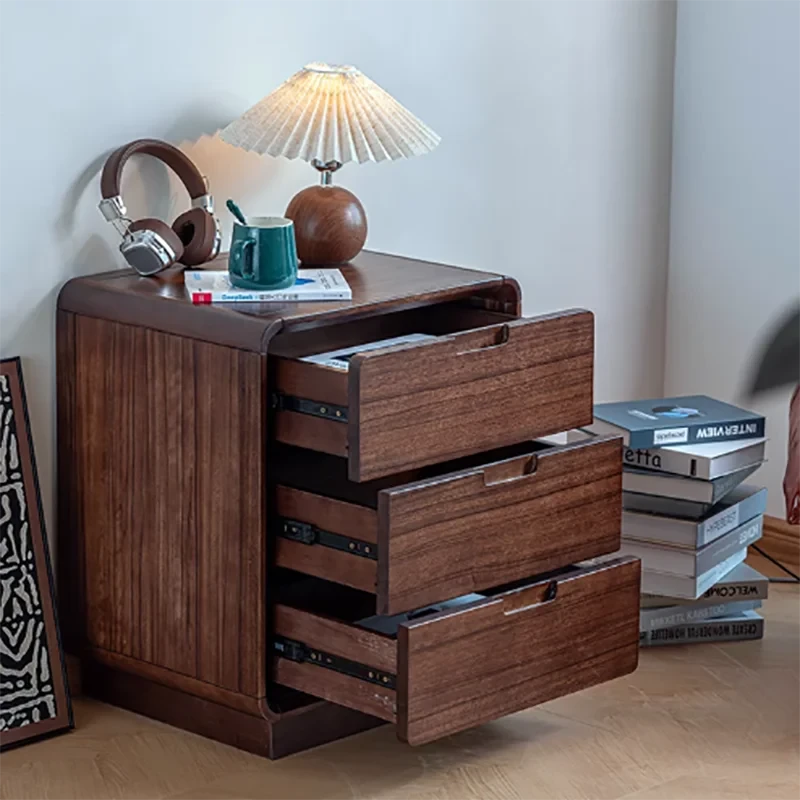 European Retro Nightstands Organizer Drawer Trendy Bedroom Hidden Storage Nightstands Bedsides Classic Mesa De Noche Furniture