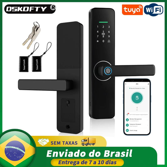 Do Brasil digital electronic lock tuya wifi smart lock biometric digital lock fingerprint lock for home house apartment