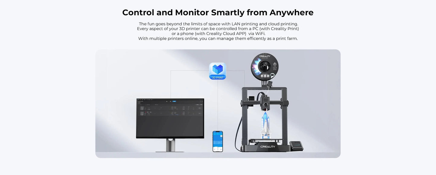 Creality 3D Ender-3 v3 KE Printer Upgrade Sprinte Direct Drive Extruder Hands-free Auto Leveling 32 Bits Silent Motherboard