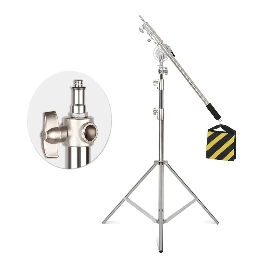 2/2.8M Stainless Steel Aluminum Alloy Tripod Foldable Light Stand Tripod Photography C-Stand For Spot Light Softbox Photo Studio