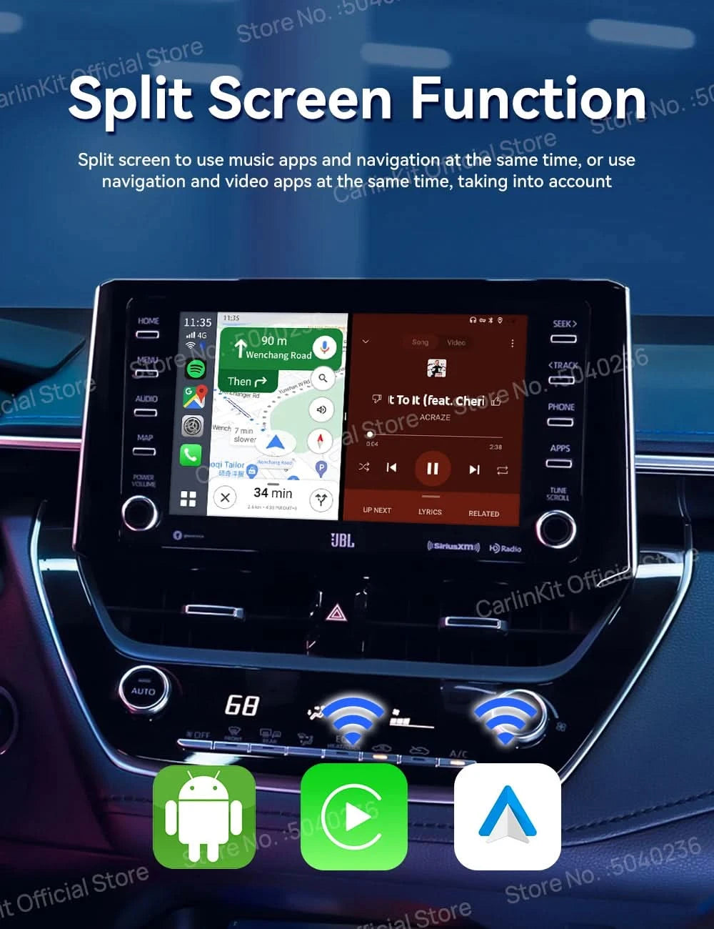 2026 CarlinKit CarPlay AI Box Android 13.0 SM6225 8-Cores Android Auto Wireless CarPlay Adapter 2.4+5GGPS 64G 128G FOTA Upgrade