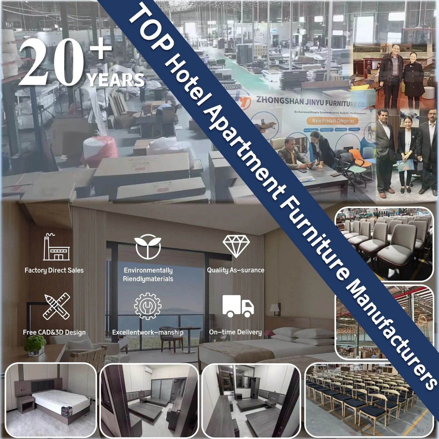 Factory Supply Hotel 5 Star Comfortable Modern Star Custom Hotel Bedroom Furniture Luxury king Size Hotel Bedroom Set