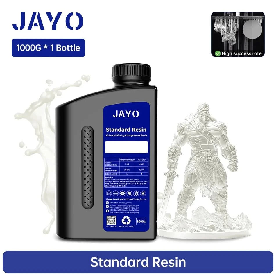 JAYO UV Resin ABS Like/Standard/Plant based/Nylon Like/Water-Wash 1KG 405nm Liquid Rapid UV Curing For LCD 3D Printing Material