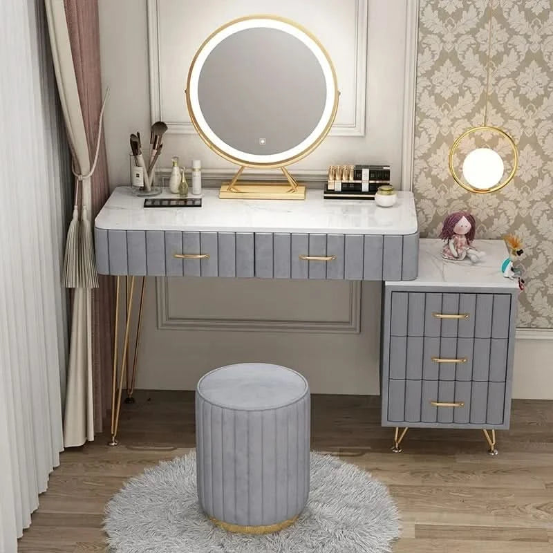 Modern Drawers Dressing Table Makeup Mirror Service Girl Pink Computer Vanity Table Living Room Vestidores Postmodern Furniture