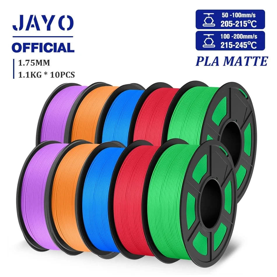 JAYO 3D Filament 1.75mm PLA / PLA Plus / PLA Meta/ Silk PLA+/PLA Matte 3D Prnter Filament 1.1KG For FDM Multicolor Set 10Rolls