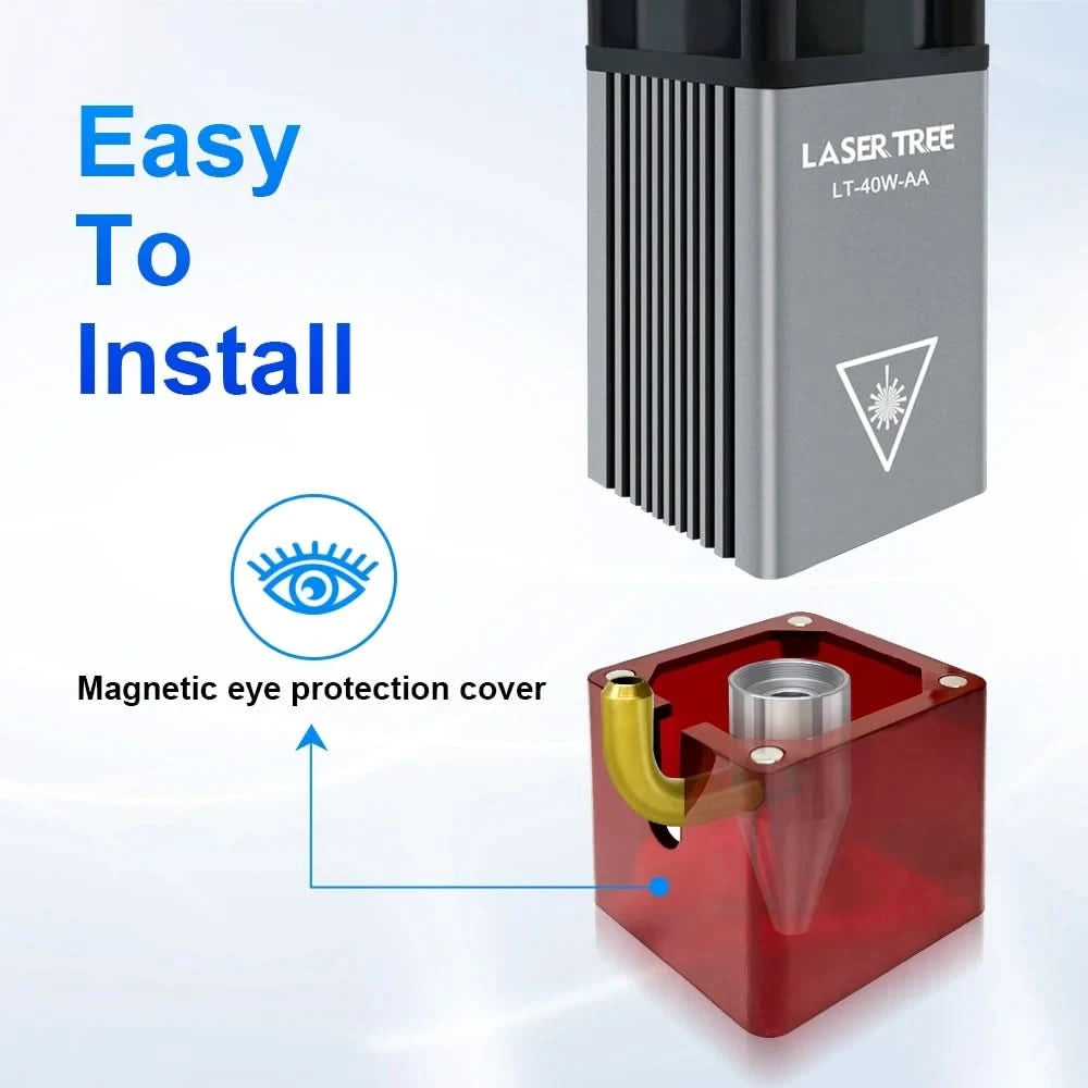 LASER TREE 4W 5W Power Laser Module 450nm TTL Blue Light Laser Head for Laser Engraving Cutting Wood DIY Tools