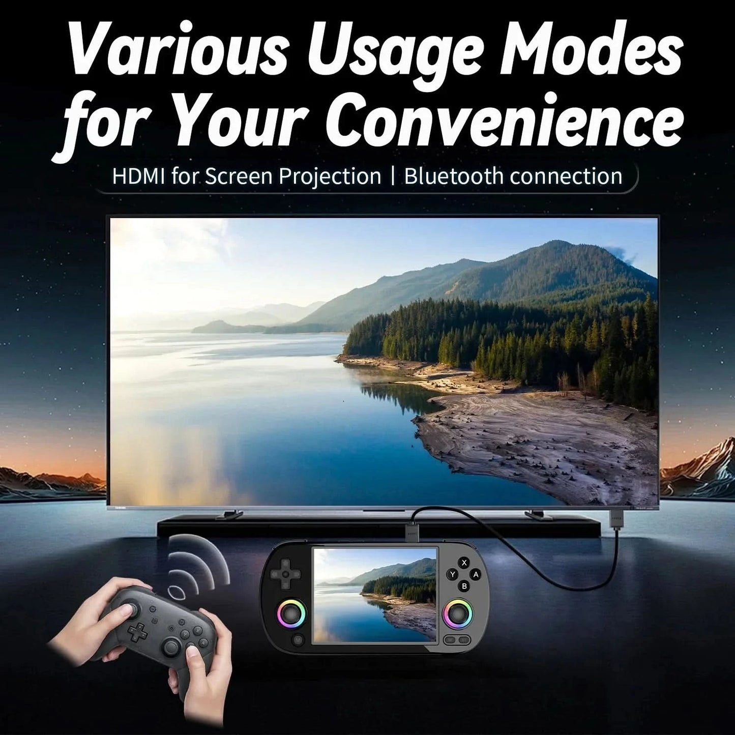 ANBERNIC RG40XX H Retro Handheld Game Console RG40XXH Video Player Smartpro 4.0inch IPS screen Linux 5G WIFI 256G 300+ PSP Games
