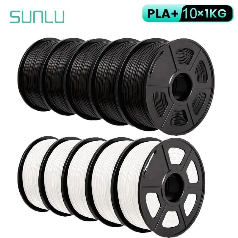 SUNLU 10KG 3D Filament PLA/PLA PLUS/PETG/Easy ABS Filamnet 1.75mm 10Roll 1KG Neatly Wound 3D Printer Filament for 3D Printer