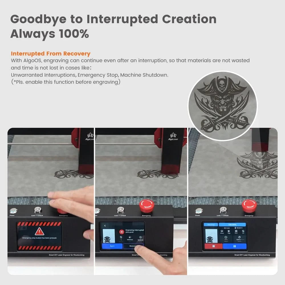 AlgoLaser DIY KIT MK2 10W for New Beginner Wood Engraving Mini Machine for DIY Crafting Glass Leather Engraving Area 400X435MM